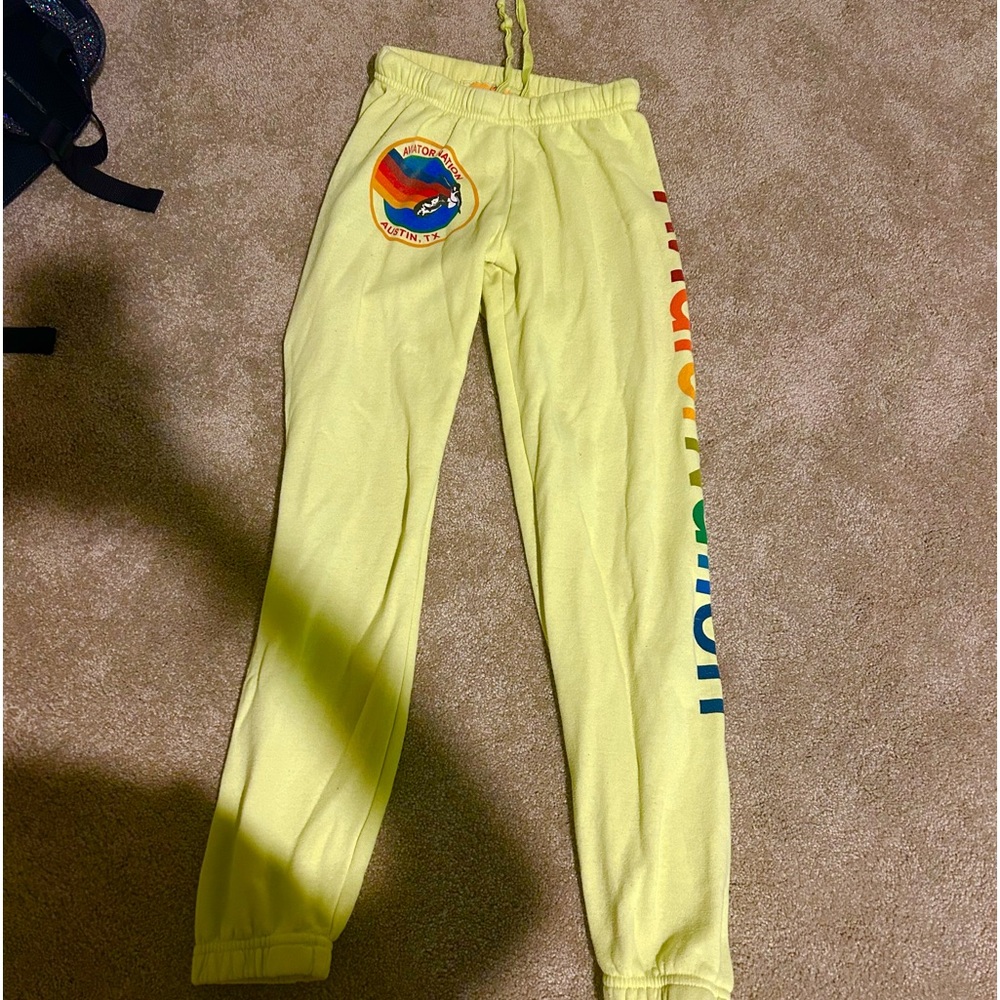 Neon Yellow Aviator Nation sweats